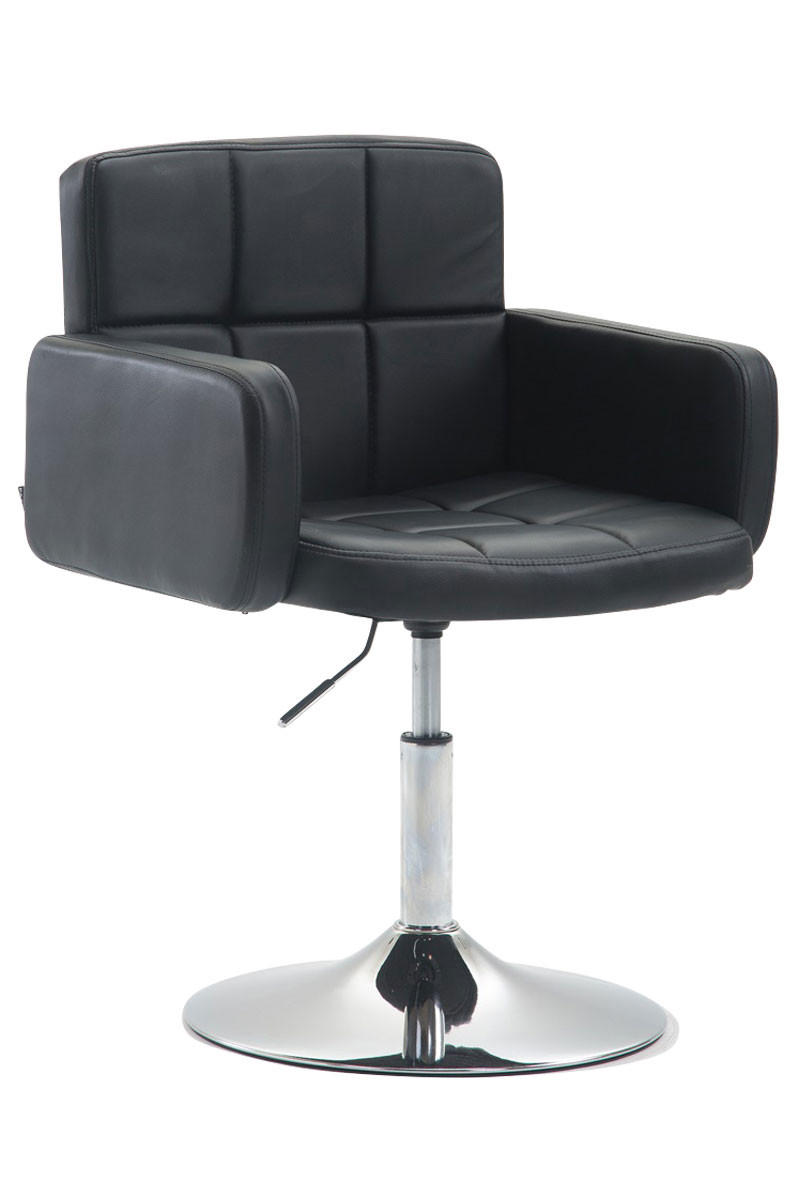 LOUNGESESSEL Riyadh Kunstleder Schwarz Barhocker Sessel Lounger - Schwarz, Leder (58/80/48cm) - DELUKE