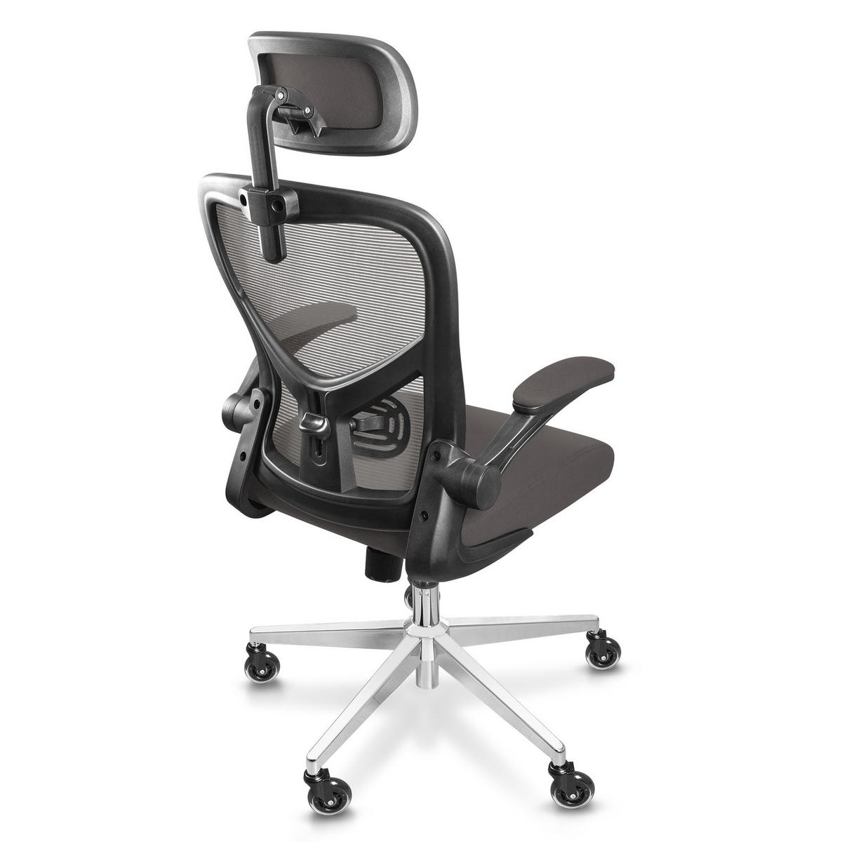 BÜROSTUHL SmartSeat Anthrazit - Anthrazit/Silberfarben, Kunststoff/Textil (70/142/70cm) - Clouvou