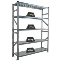 FACHBODENREGAL Proximo Stecksystem 200x150x40cm 5 Ebenen Fachlast 130 kg Beidseitig nutzbar Verzinkt - Silberfarben, Metall (150/200/40cm) - PROREGAL