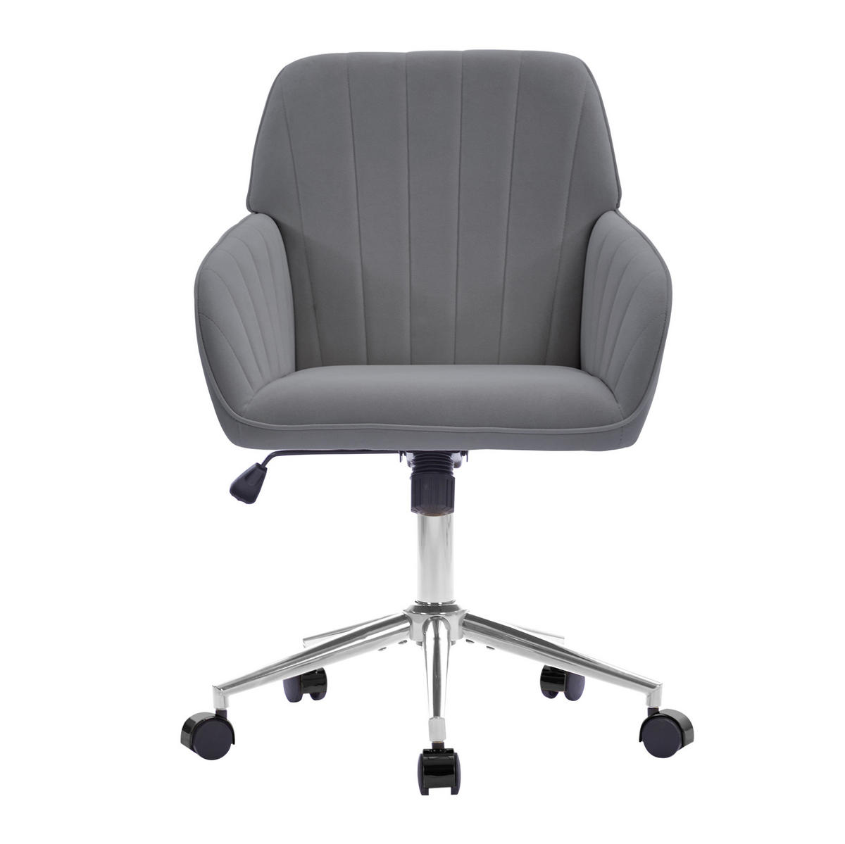 BÜRODREHSTUHL höhenverstellbar Samt Grau - Grau, Metall (60/97/62cm) - Meubliv