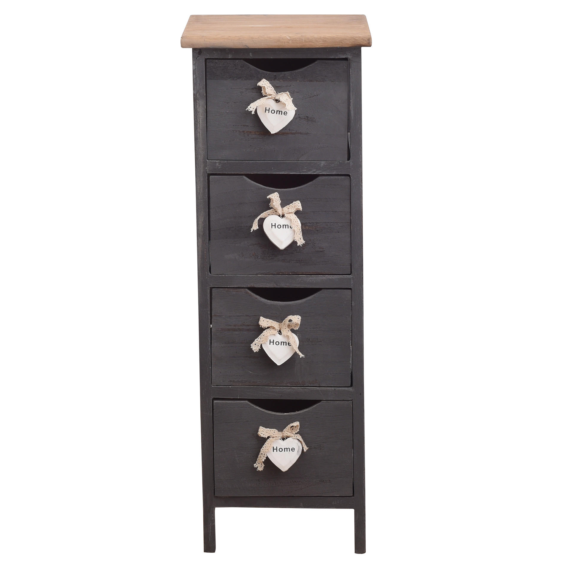 Mobili Rebecca Kommode Grau 25x71x25 cm