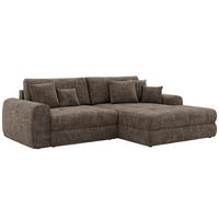 ROHOVÁ SEDAČKA ARELIA L - Hnědá Hrubě tkaná žinylka - Vlevo - černá/hnědá, textil/plast (292/205cm) - MKS