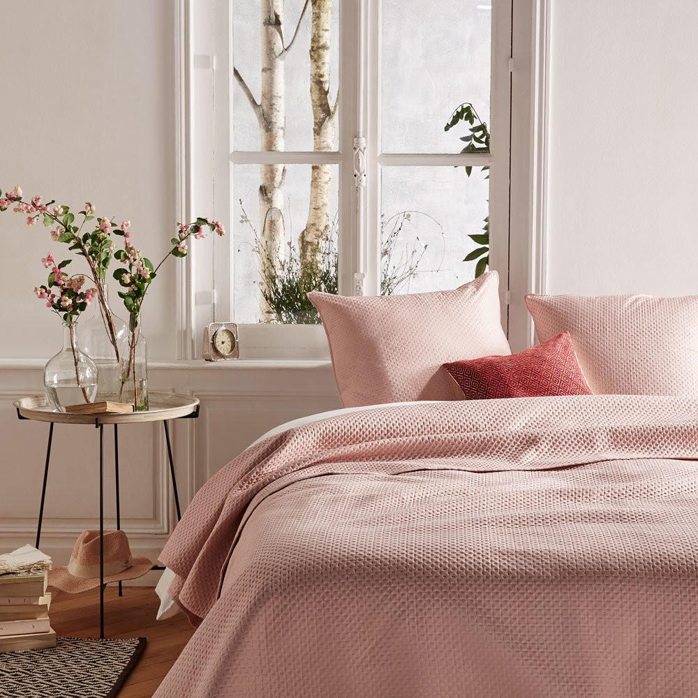 TAGESDECKE SET 240/260 cm - Rosa, Textil (240/260cm) - Atmosphera Createur d´interieur