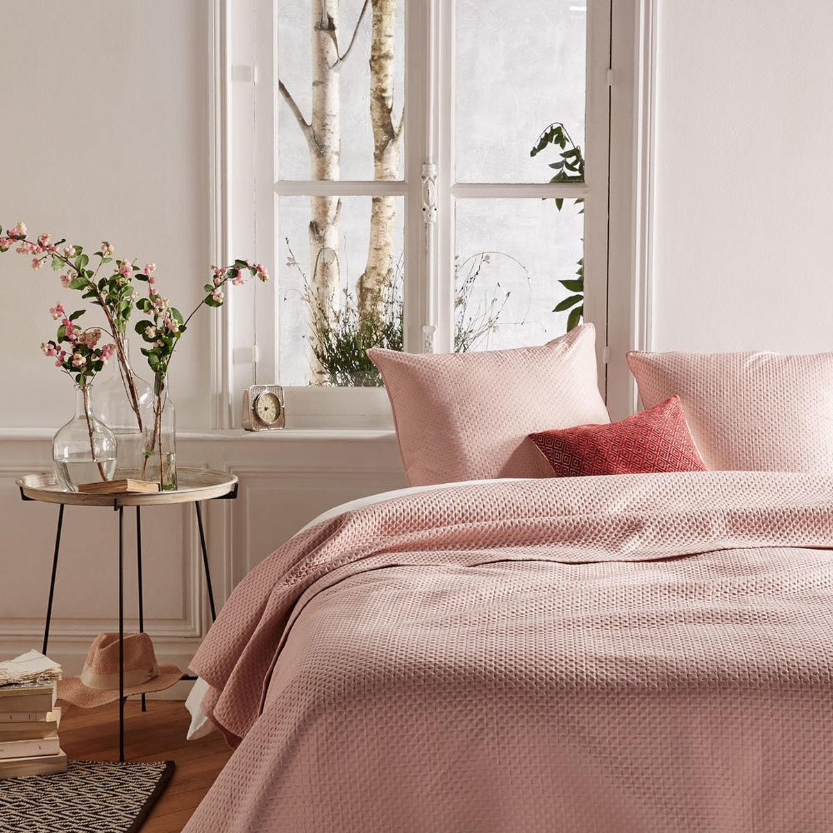 TAGESDECKE SET 240/260 cm - Rosa, Textil (240/260cm) - Atmosphera Createur d´interieur