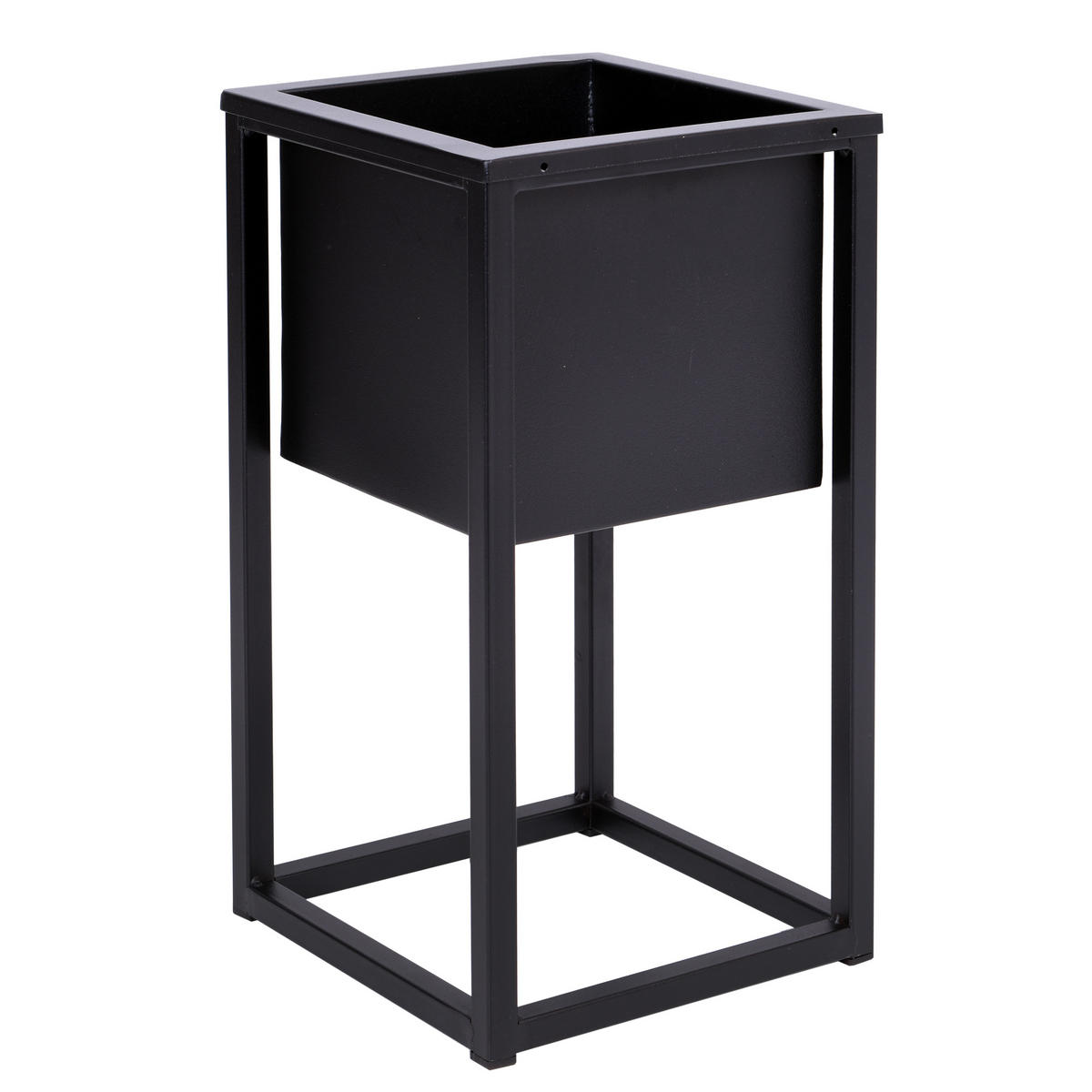 BLUMENSTÄNDER Schwarz 40 cm - Schwarz, Metall (21.5/21.5/41cm) - Mat-Haus