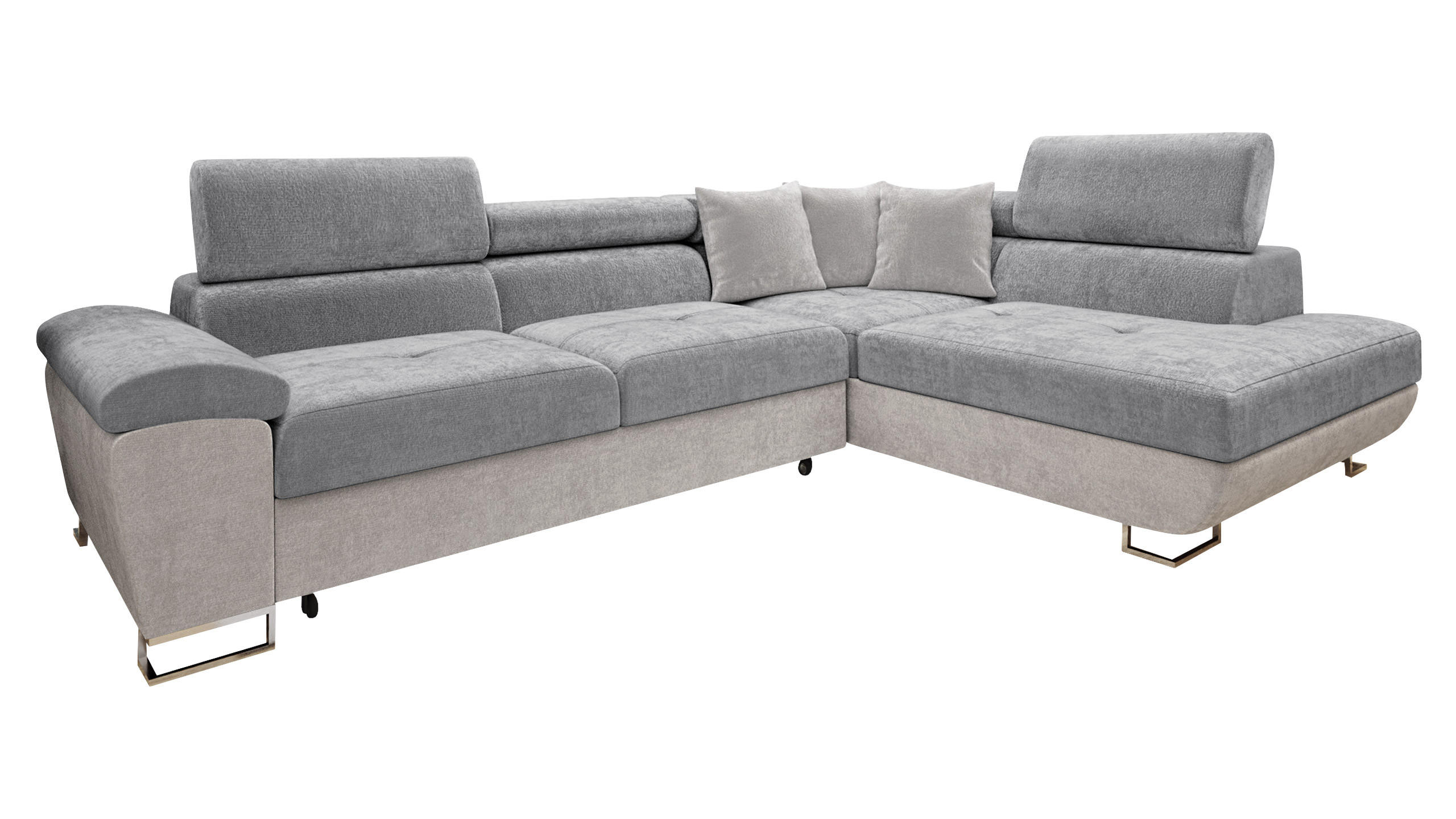 ECKSOFA Cotere Premium, Seite: Rechts - Hellgrau, Holz/Textil (270/202cm) - MIRJAN24