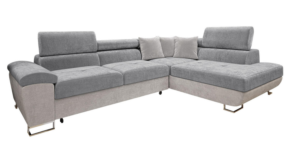 ECKSOFA Cotere Premium, Seite: Rechts - Hellgrau, Holz/Textil (270/202cm) - MIRJAN24