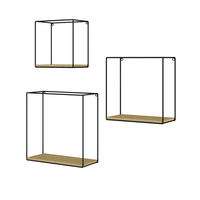 WANDREGAL Hilde Goldkraft Eiche 3 Teile - Eiche Wotan/Schwarz, Holzwerkstoff (32/32/12cm) - Vicco