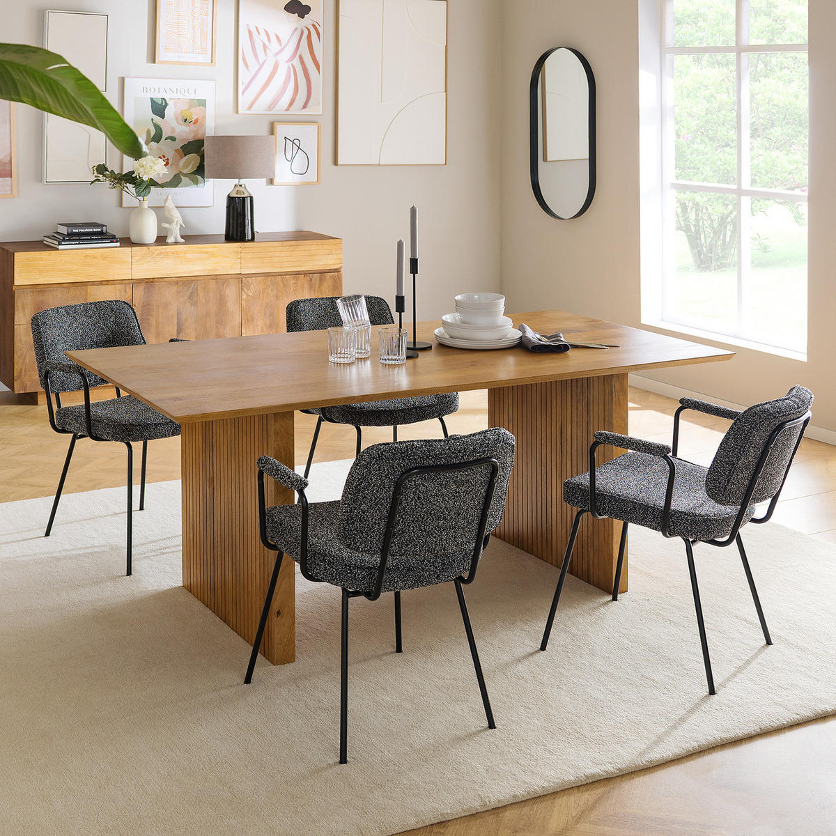 MASSIVER ESSTISCH - Mango - Braun, Holz (90/180/77cm) - home24
