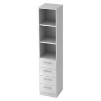 SCHUBLADENSCHRANK - 4 Schübe 42/40,6/200,4 cm in Weiß Relinggriff (Kunststoff) - Weiß, Holzwerkstoff (40.6/200.4/42cm) - bümö