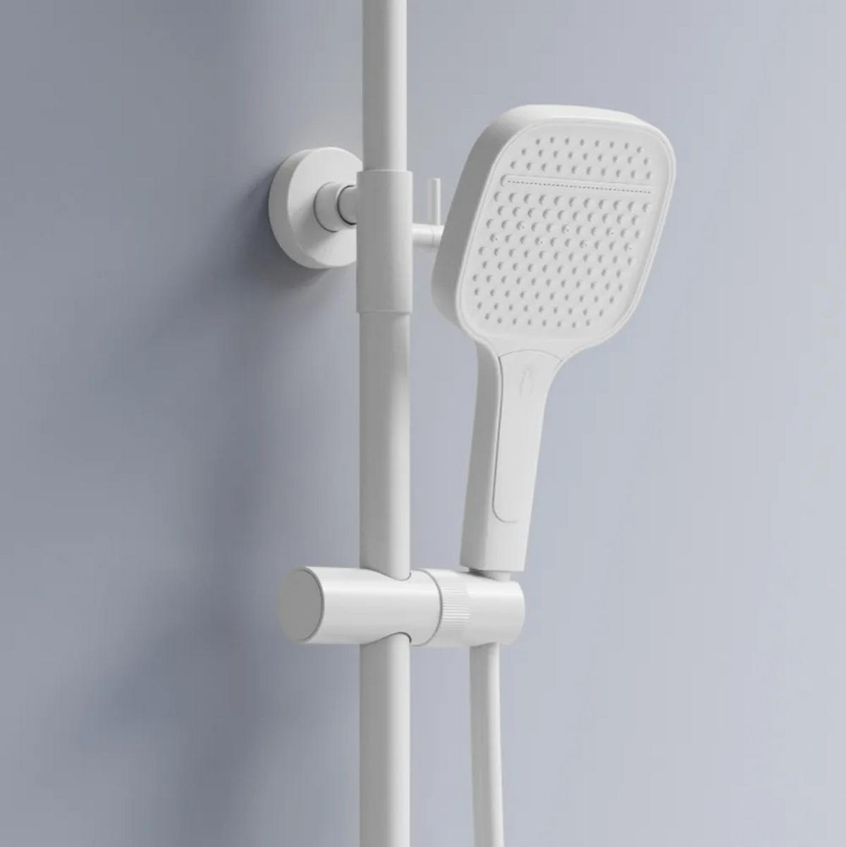 DUSCHGARNITUR Rea Bari White - Weiß, Metall (33/118.5/51cm) - REA