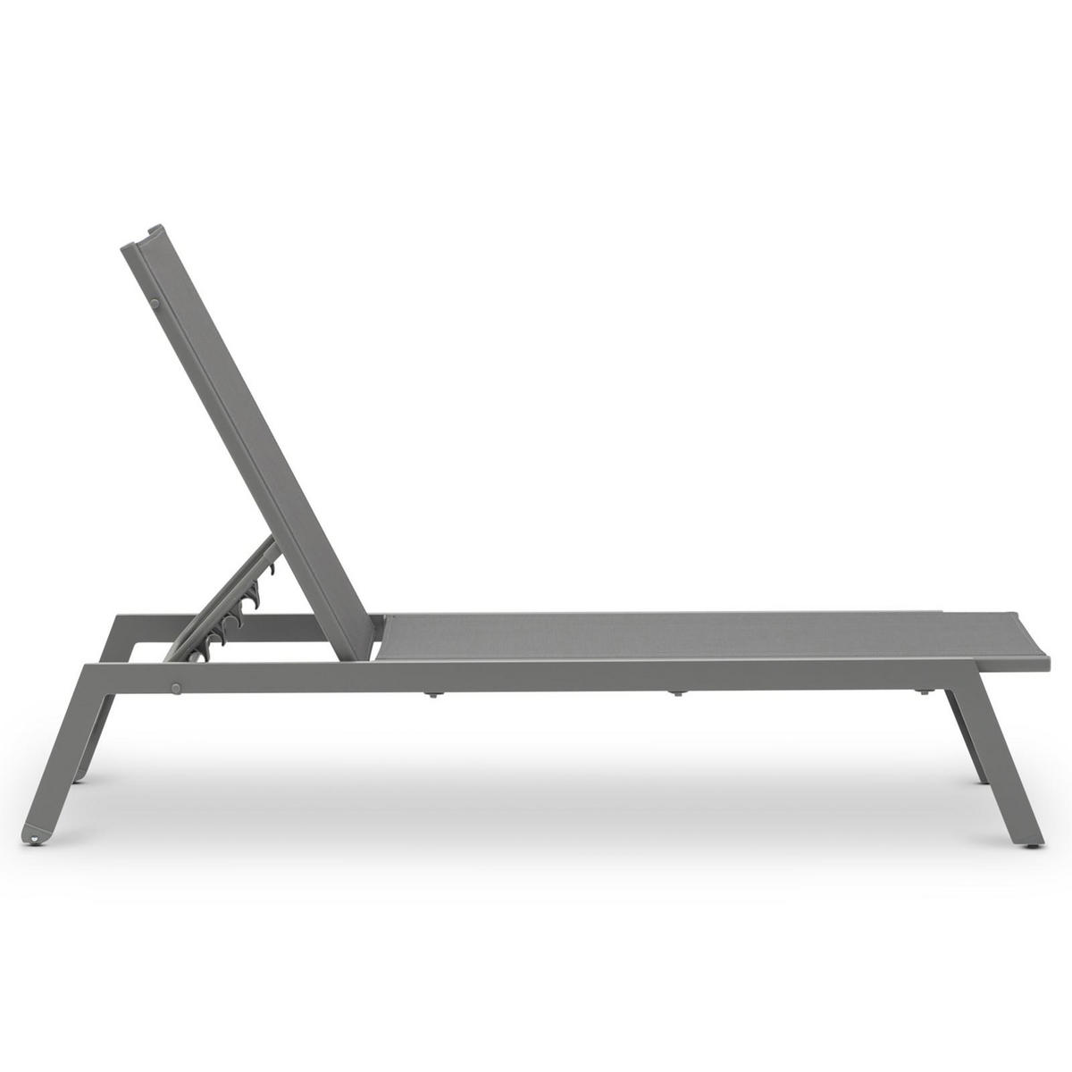 GARTENLIEGE ESPIRITU grau - Grau, Textil/Metall (192/31/55cm) - IDIMEX