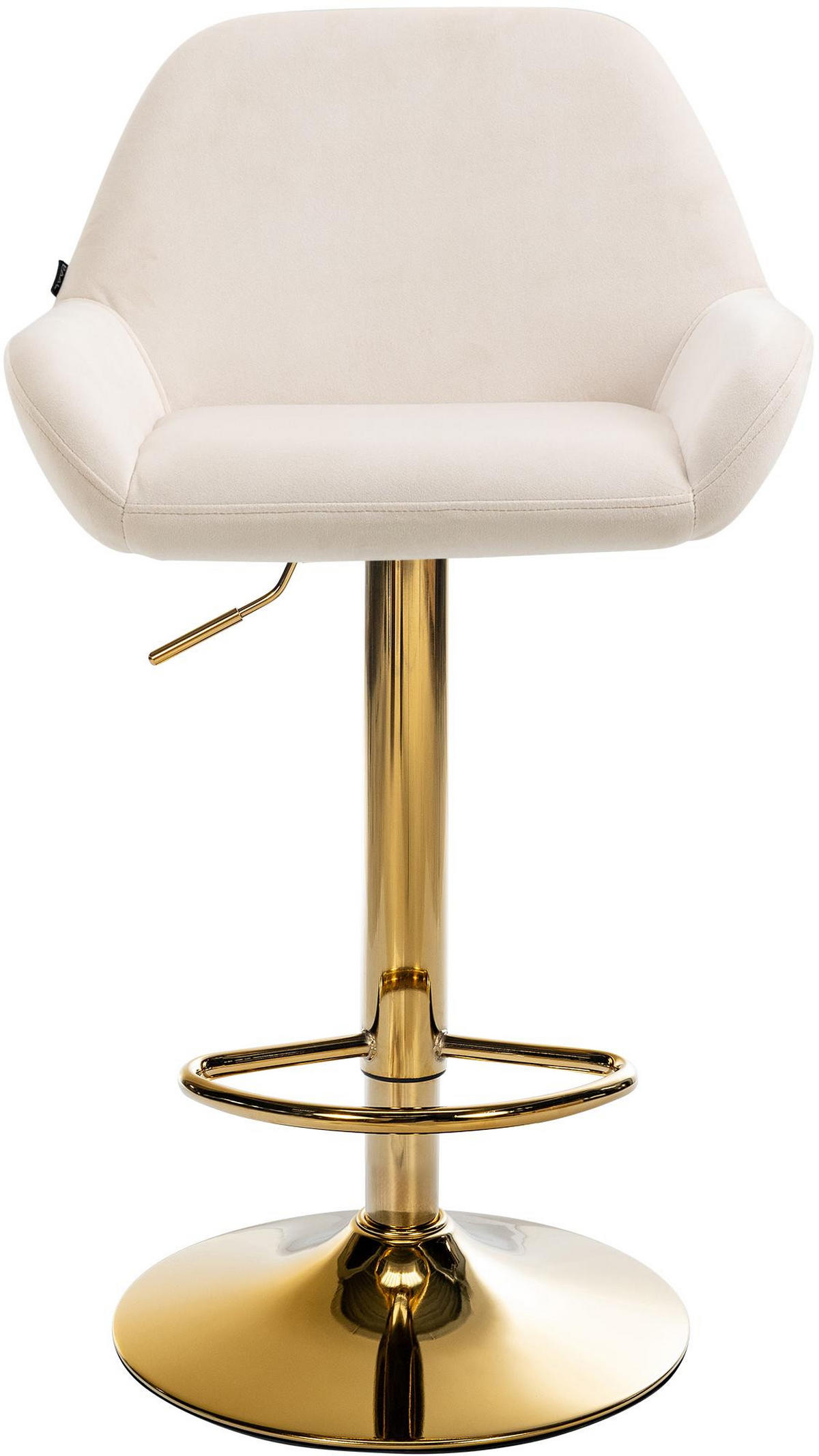 BARHOCKER Samt creme - Goldfarben/Creme, Textil/Metall (51/89/52cm) - CLP