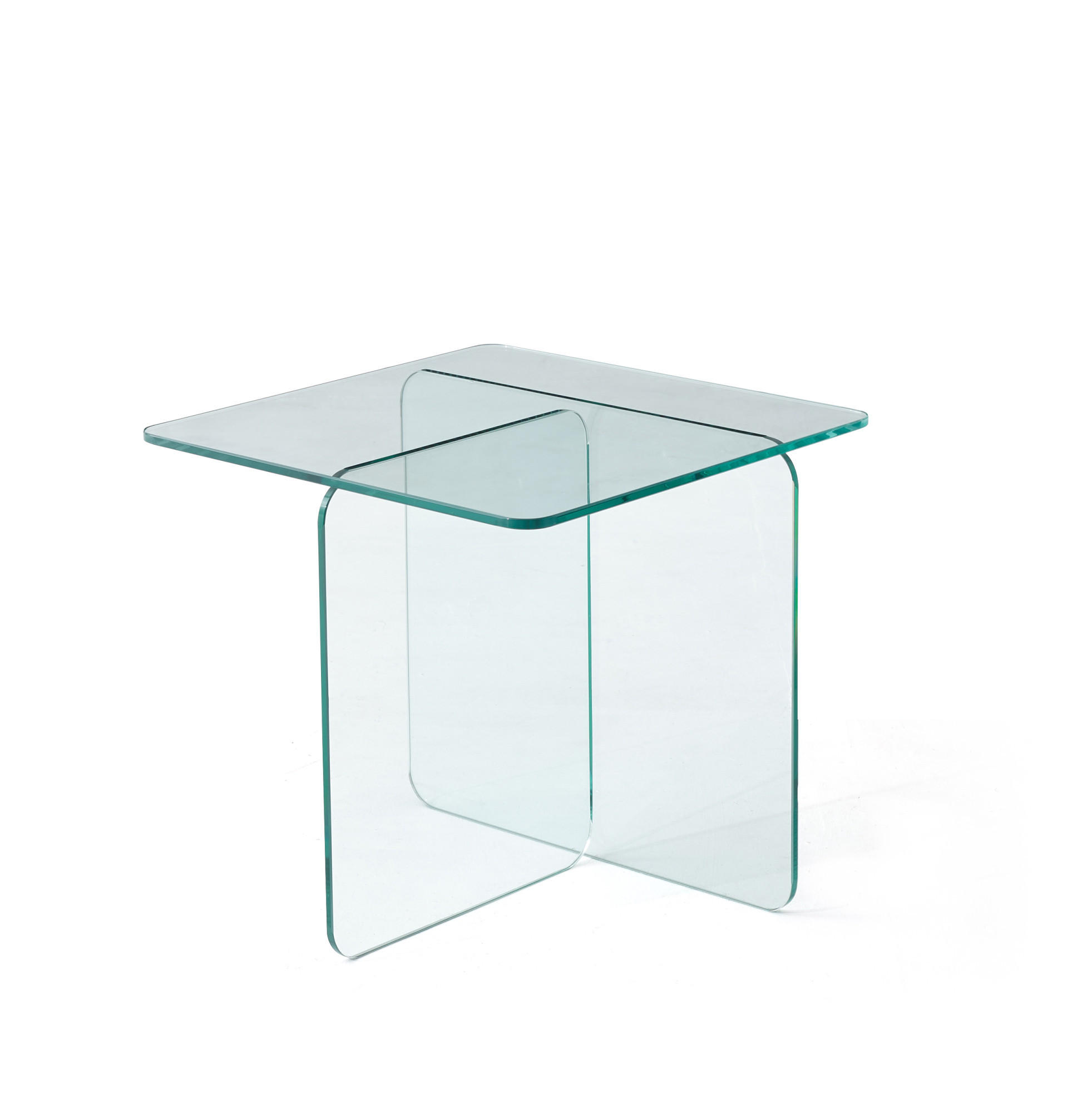 BEISTELLTISCH 45 x 45 x 51 cm Glas Clear - Klar, Glas (45/45/51cm) - Meubliv