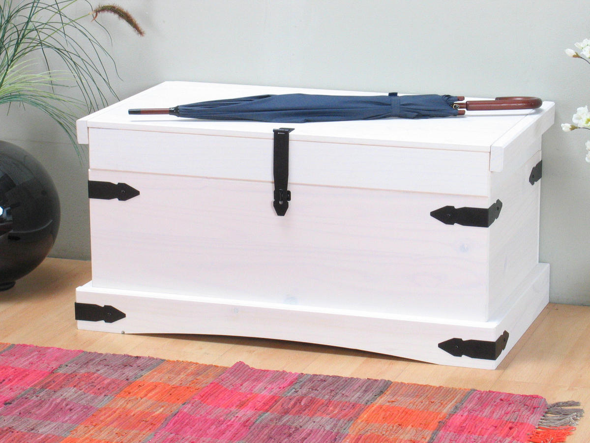 TRUHE weiß - Weiß, Holz (92/46/52cm) - ebuy24