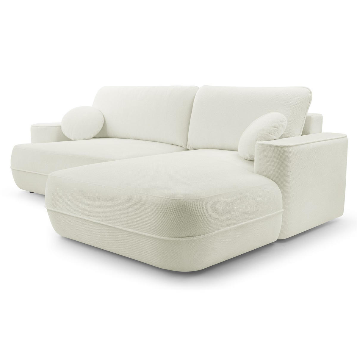 ECKSOFA Fuerro Weiß Strukturstoff - Schwarz/Weiß, Kunststoff/Textil (168/260cm) - Selsey