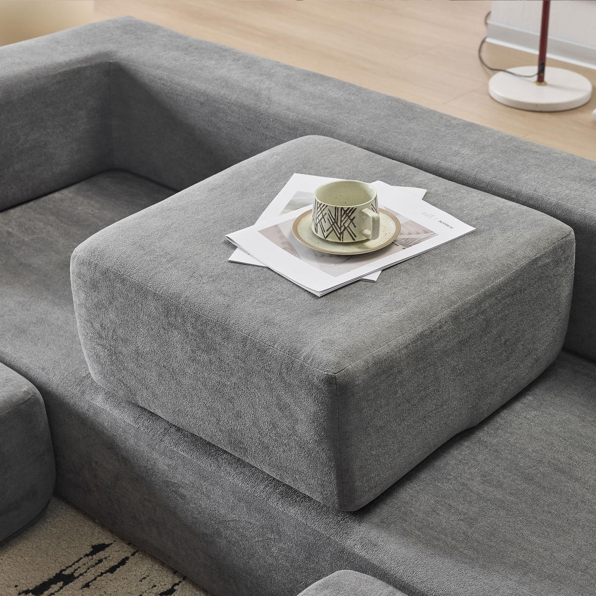 SCHLAFSOFA DE-34995 modular mit Schlaffunktion Grau - Grau, Textil (75.5/50/201cm) - ComfortXL