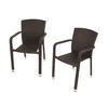 GARTENSTUHL 2er Set Werner Braun Stapelstuhl - Braun, Kunststoff (58/84/66cm) - DELUKE