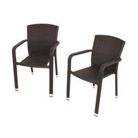 GARTENSTUHL 2er Set Werner Braun Stapelstuhl - Braun, Kunststoff (58/84/66cm) - DELUKE