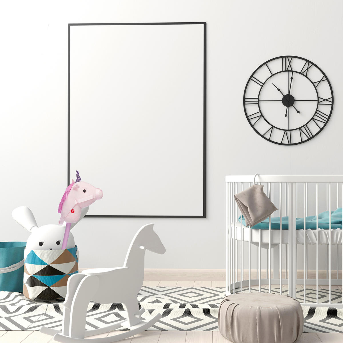 JEDNOROŽEC na tyči - viacfarebná, textil/plast (21/10/74cm) - Relaxdays