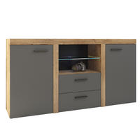 SIDEBOARD RITMO 156x40x82 cm mit 2 Schubladen und 2 Türen Braun - Braun, Holzwerkstoff (156/82/40cm) - MASSENO