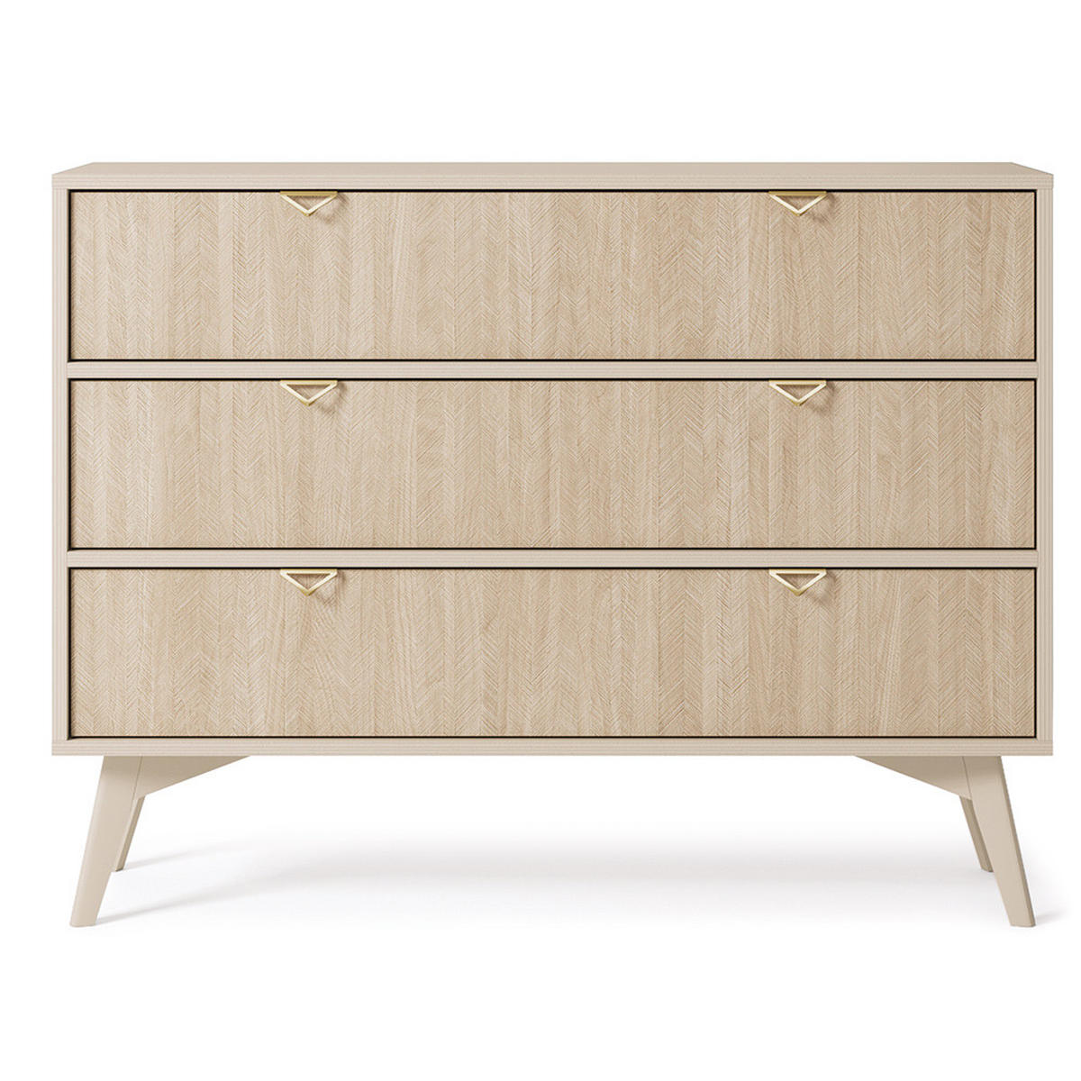 KOMMODE Fareham-160 - Beige, Holzwerkstoff (106/80/38cm) - Lomado