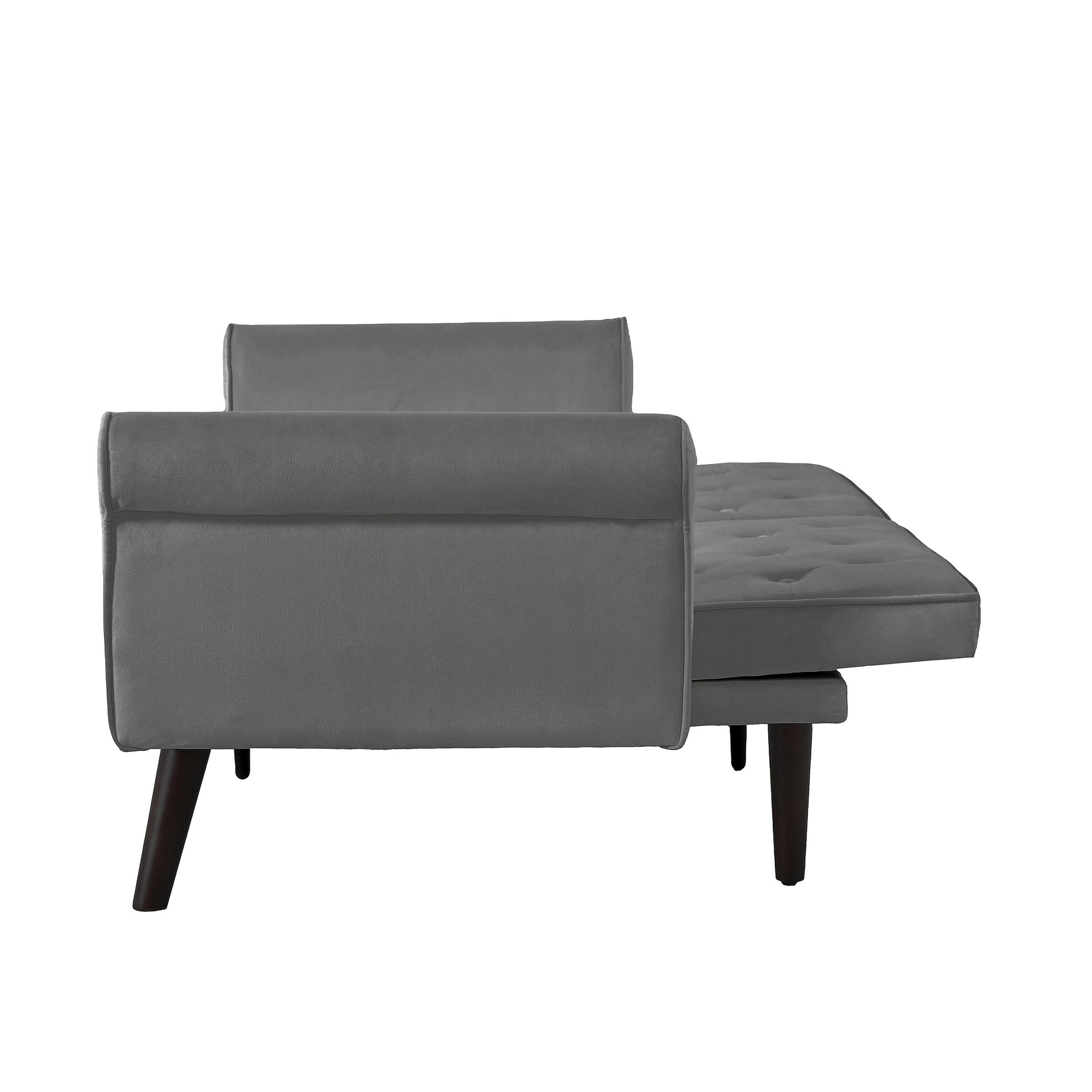 SCHLAFSOFA mit verstellbarer Rückenlehne klappbar Grau 89x172x70 cm Textil - Grau, Textil (89/70/172cm) - SONNENH