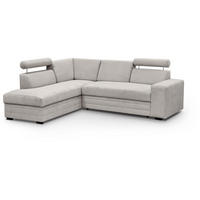 ECKSCHLAFSOFA Roma beige links - Beige/Schwarz, Textil (250/205cm) - Beautysofa