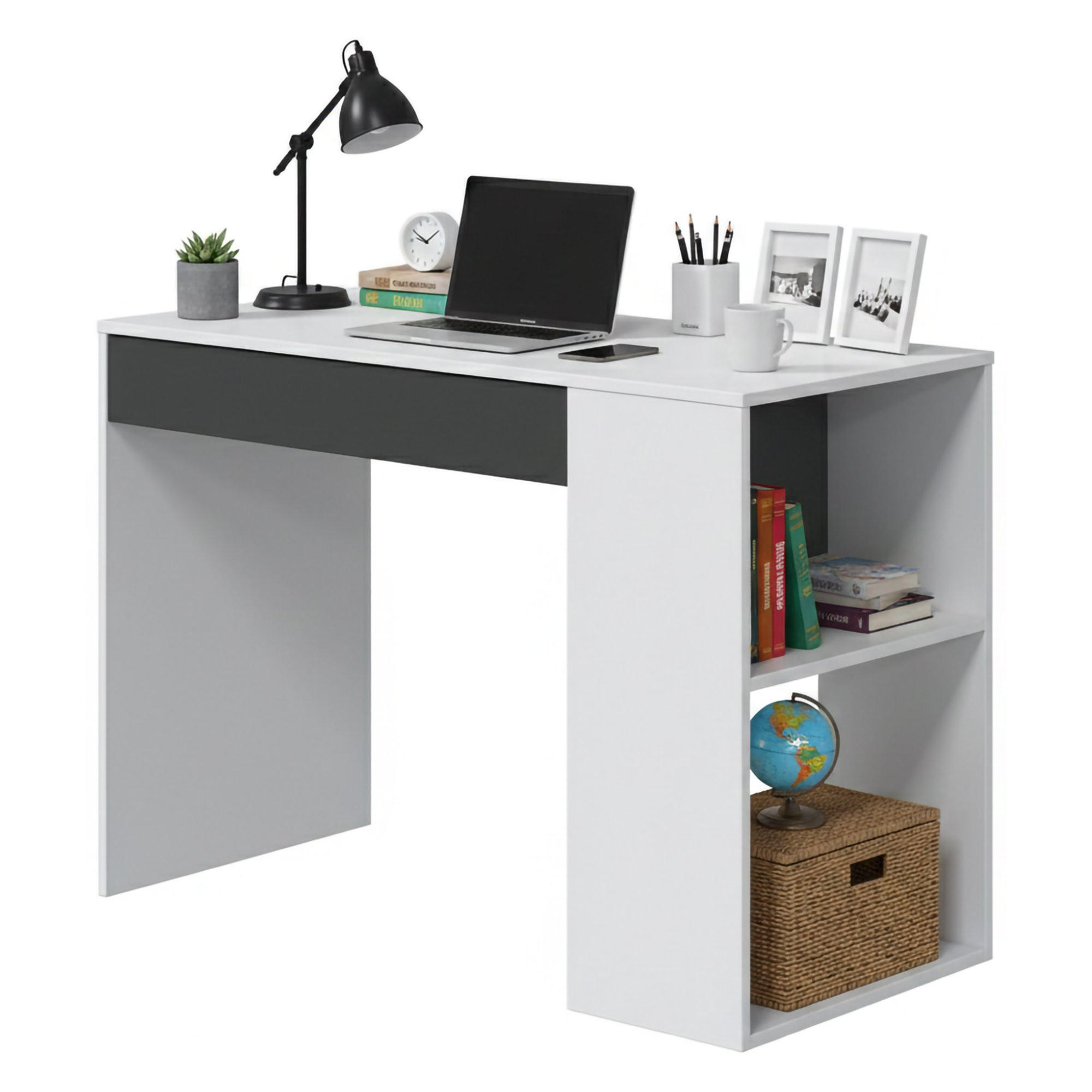 SCHREIBTISCH Weiß, Anthrazit 50/101/73 cm - Weiß, Holzwerkstoff (50/101/73cm) - DMORA