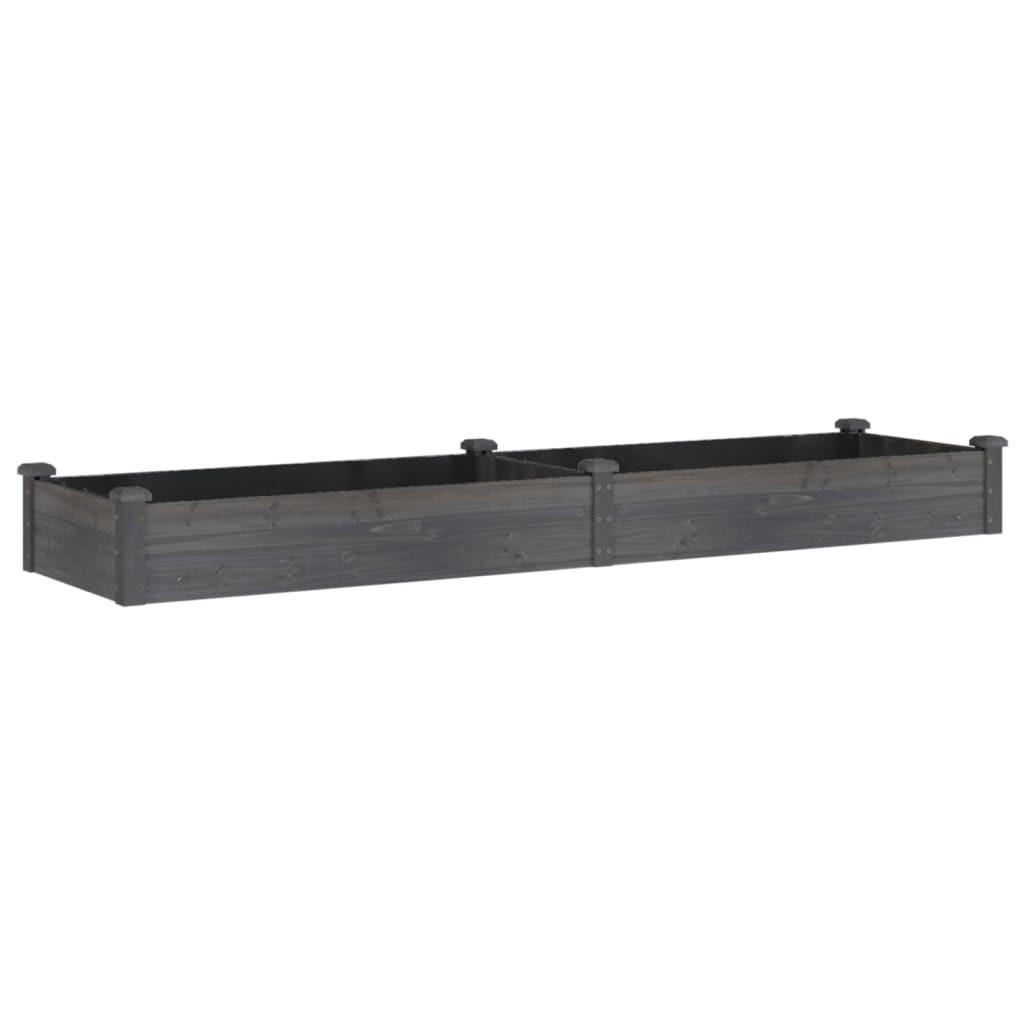 HOCHBEET mit Einsatz Grau 240x60x25 cm Massivholz Tanne - Grau, Holz (60/25/240cm) - furnicato