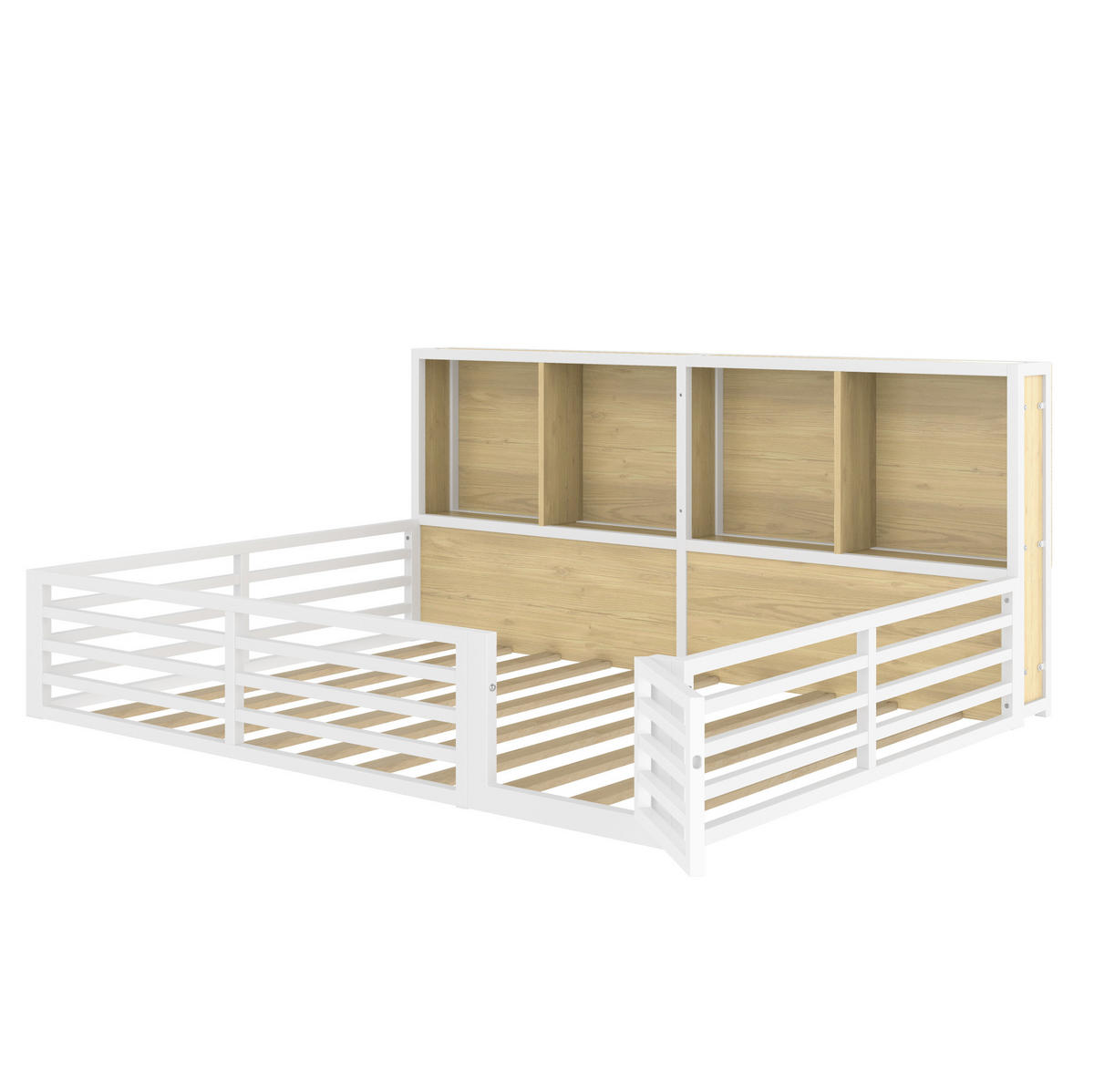 KINDERBETT 140/200 cm Weiß mit LED, Lattenrost, ohne Matratze - Weiß, Metall (140/200cm) - MIVRAY