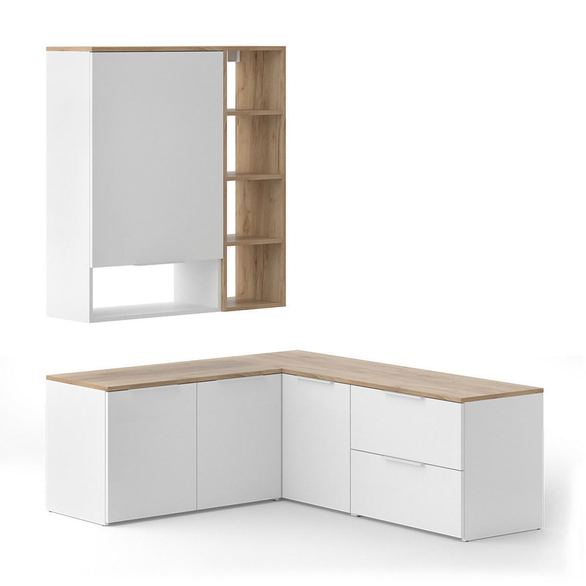 ŽIVÁ STĚNA Wido Bílá/Sonoma - bílá/Sonoma dub, kompozitní dřevo (80/50/40cm) - Vicco