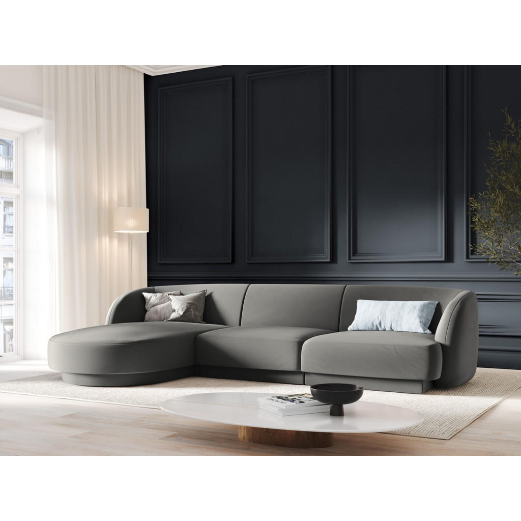 Thumbnail - Micadoni Ecksofa, Hellgrau, Textil, 4-Sitzer, L-Form, 255x156 cm, Hergestellt in Europa, Oeko-Tex®, Wohnzimmer, Sofas & ...