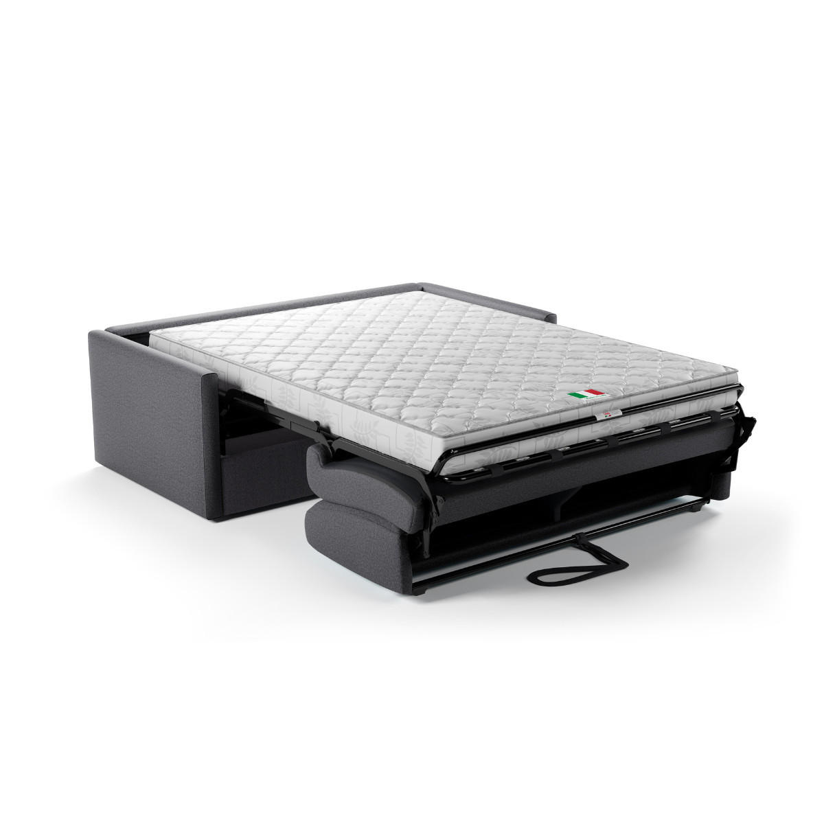 SCHLAFSOFA 3-sitzer mit express-Öffnung in stoff cosenza 175/100/87 cm - Grau, Holz (175/87/100cm) - Calicosy