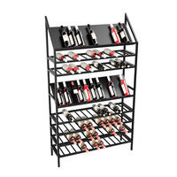 WEINREGAL für 56 Flaschen aus Metall, schwarz - Schwarz, Metall (60/170/30cm) - Metalo Pro