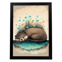 POSTER Otter Im Präzisionsstil. A4 Rahmenlos - Klar, Papier (29.7/5/21cm) - Nacnic