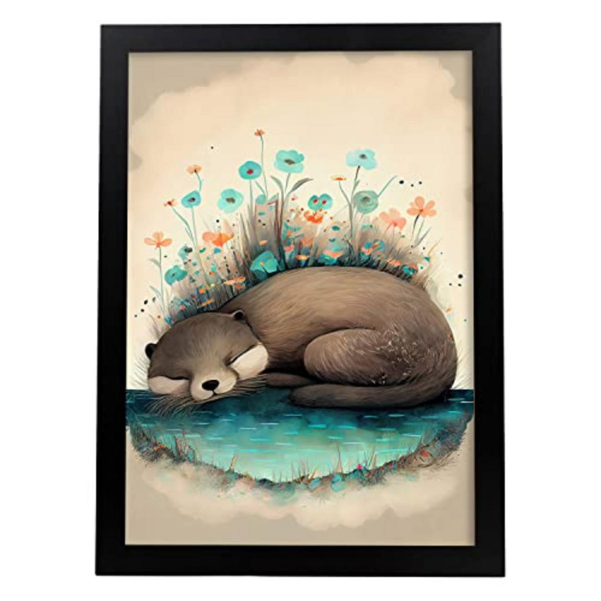 POSTER Otter Im Präzisionsstil. A4 Rahmenlos - Klar, Papier (29.7/5/21cm) - Nacnic