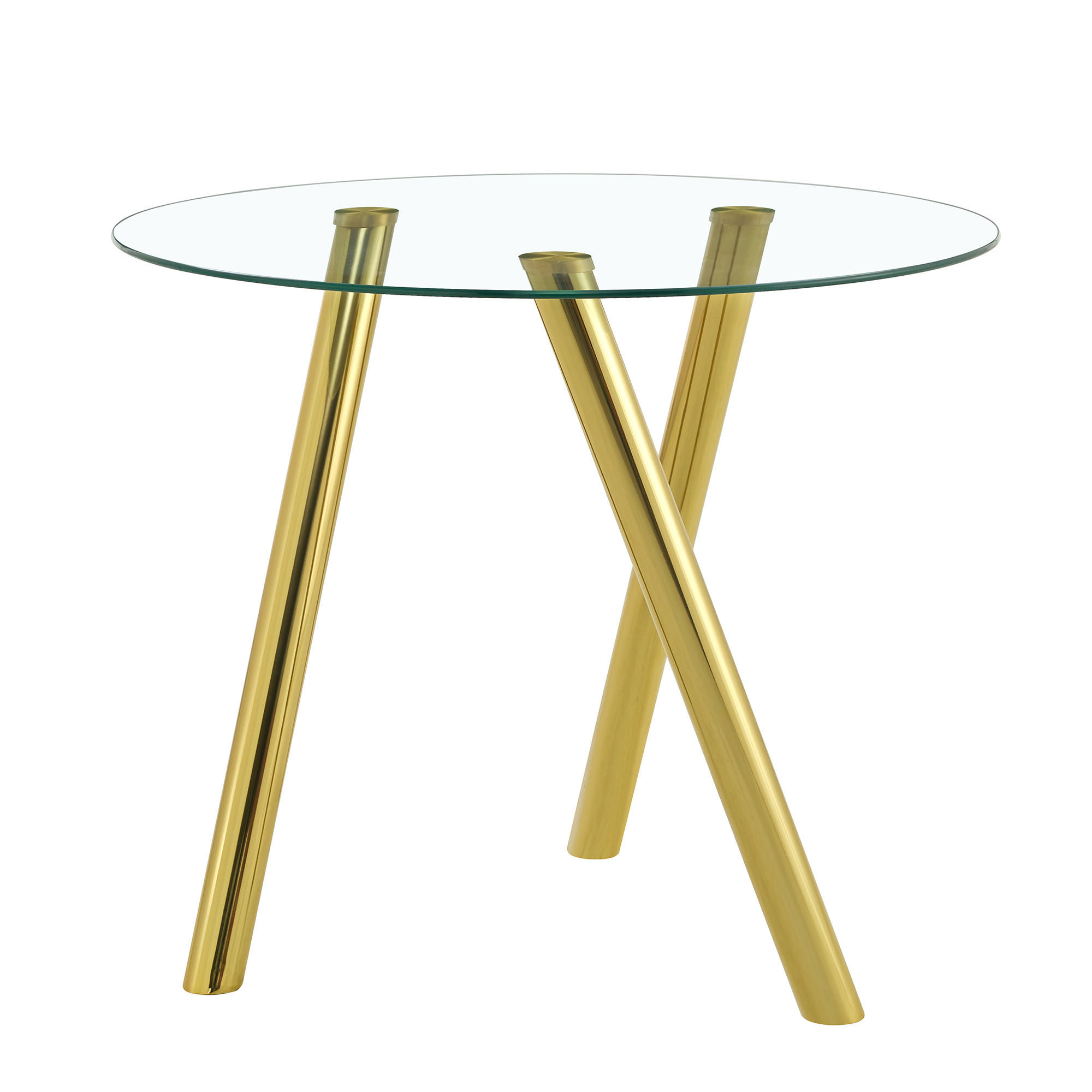 ESSTISCH runder Gold mit Metallbeinen 89 cm - Goldfarben, Metall (89/89/76cm) - Oxeza