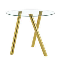 ESSTISCH runder Gold mit Metallbeinen 89 cm - Goldfarben, Metall (89/89/76cm) - Oxeza