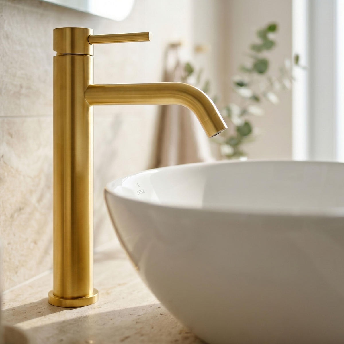 WASCHTISCHARMATUR Verti - Gold - Goldfarben, Keramik/Metall (5.3/30.5/9.2cm) - Akord