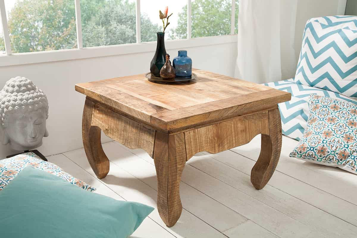 COUCHTISCH OPIUM ANTIQUE Mango rechteckig Natur 60cm - Goldfarben/Braun, Holz (60/60/41cm) - riess-ambiente