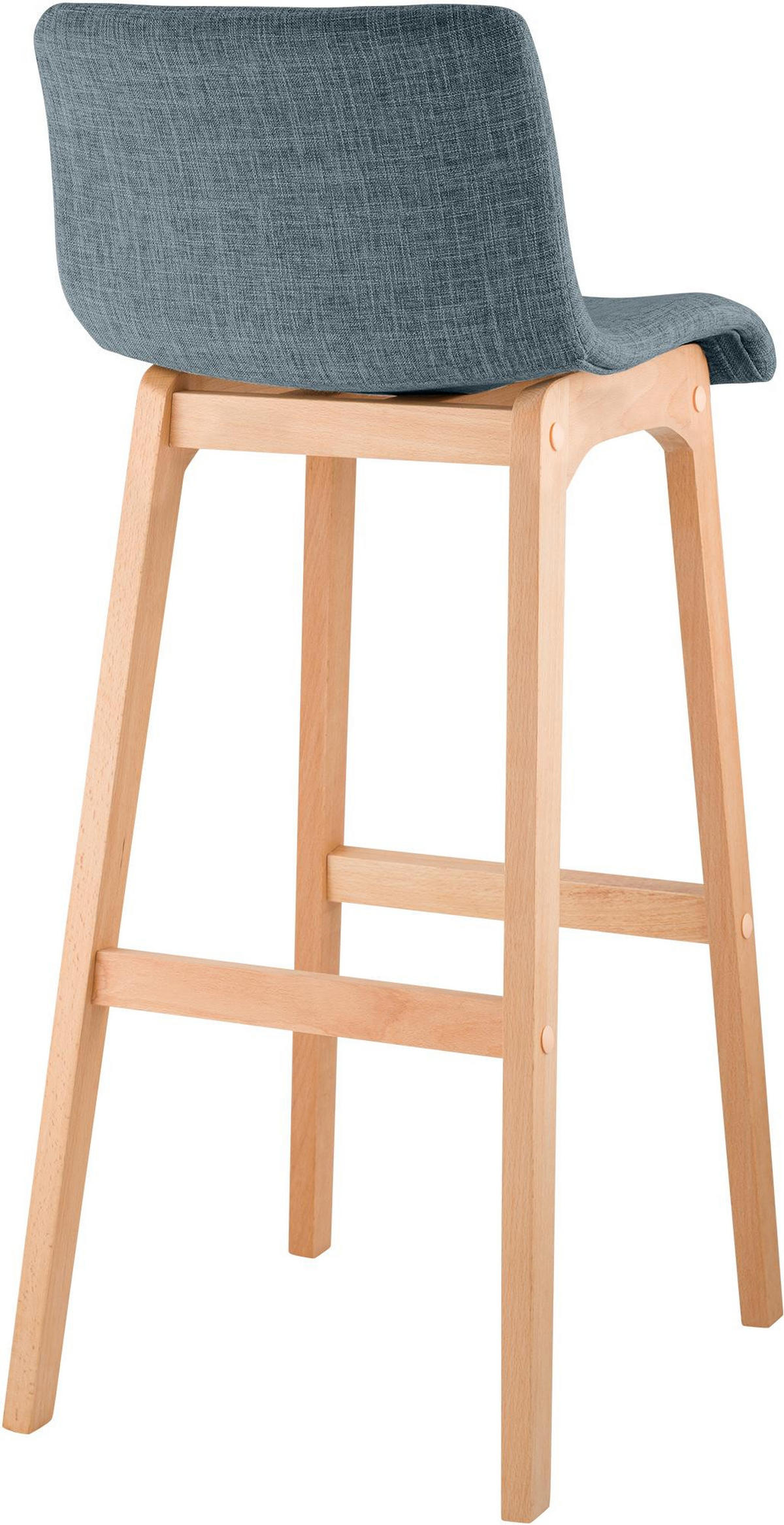 BARHOCKER Tenar Stoff Blau Braun - Blau, Textil (41/102/46cm) - DELUKE