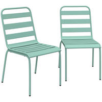 GARTENSTÜHLE 2er-Set DE-13340 stapelbar & Metall Grün - Grün, Metall (46/82/62cm) - ComfortXL