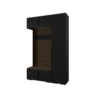 GARDEROBEN-SET 236,7/150/47 - Schwarz/Braun, Holz/Kunststoff (150/236.7/47cm) - Abiks Möbel