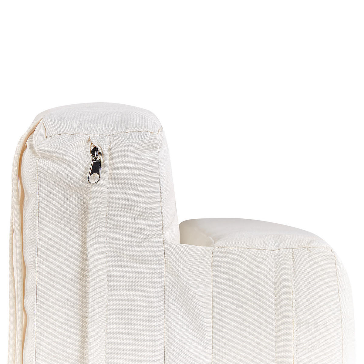 GARTENLIEGE hellbraun Auflage cremeweiß Ligure - Hellbraun/Creme, Holz (74/72/199cm) - Beliani