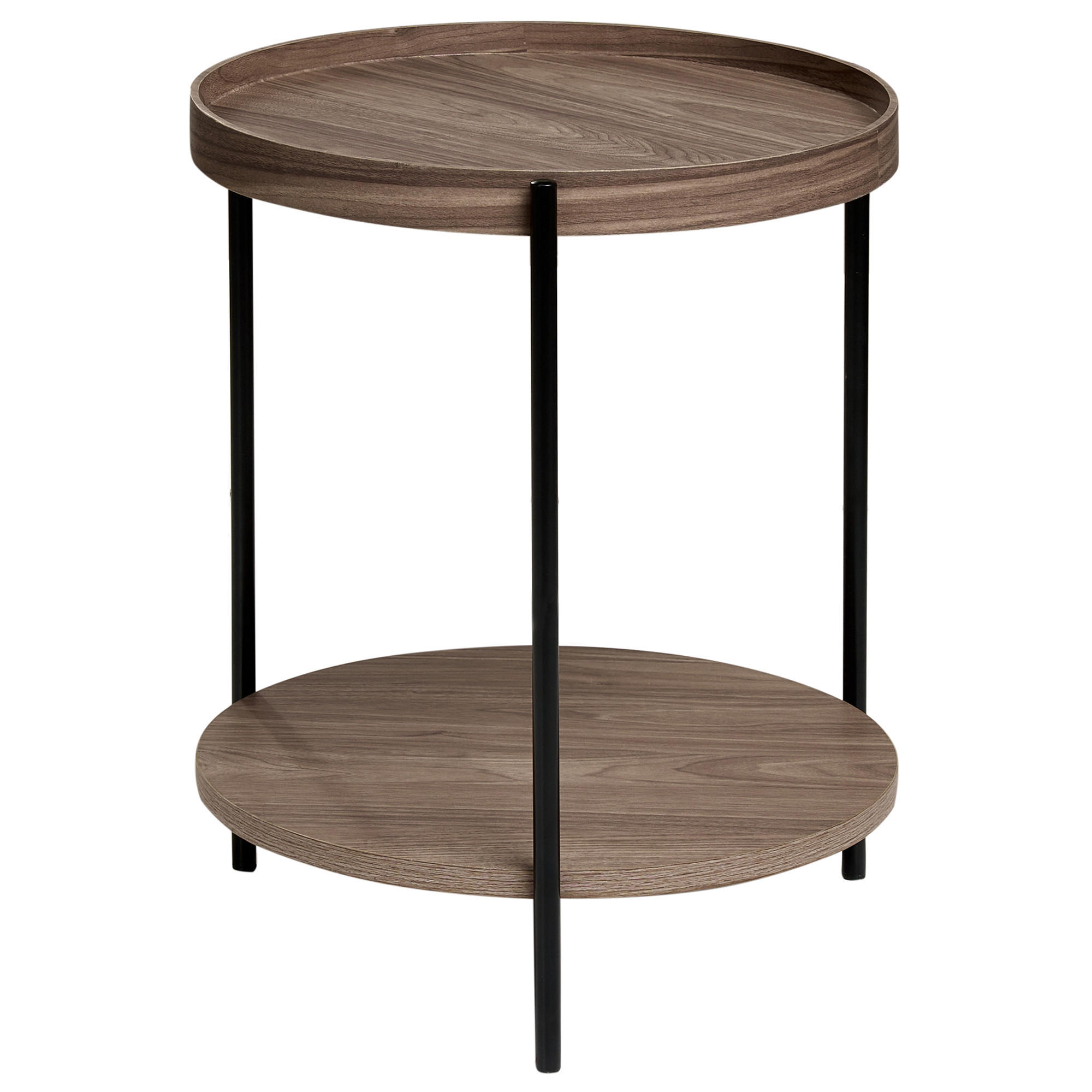SIDOBORD mörkbrunt Lander - Brun, Träbaserade material (49/49/54cm) - Beliani