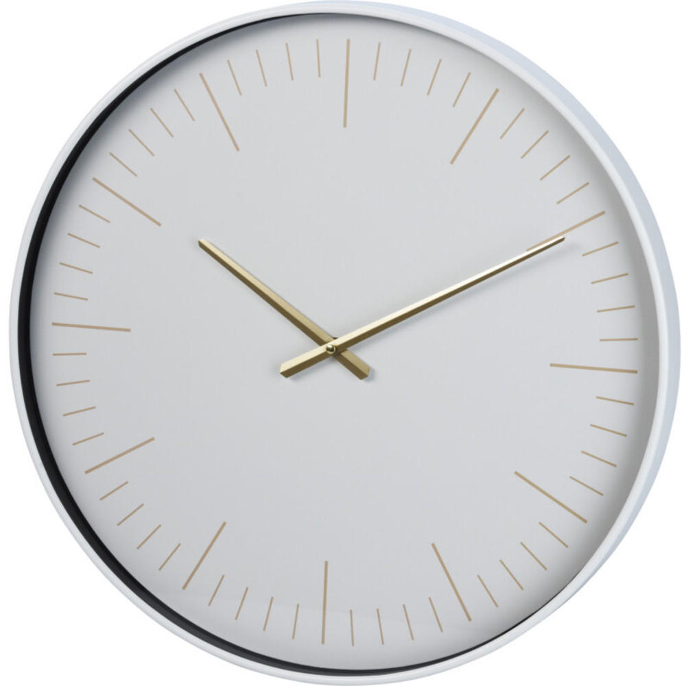 WANDUHR Moderne mit goldenen Zeigern Ø 50,7 cm - Weiß, Kunststoff (50.7/50.7/50.7cm) - Home Styling Collection
