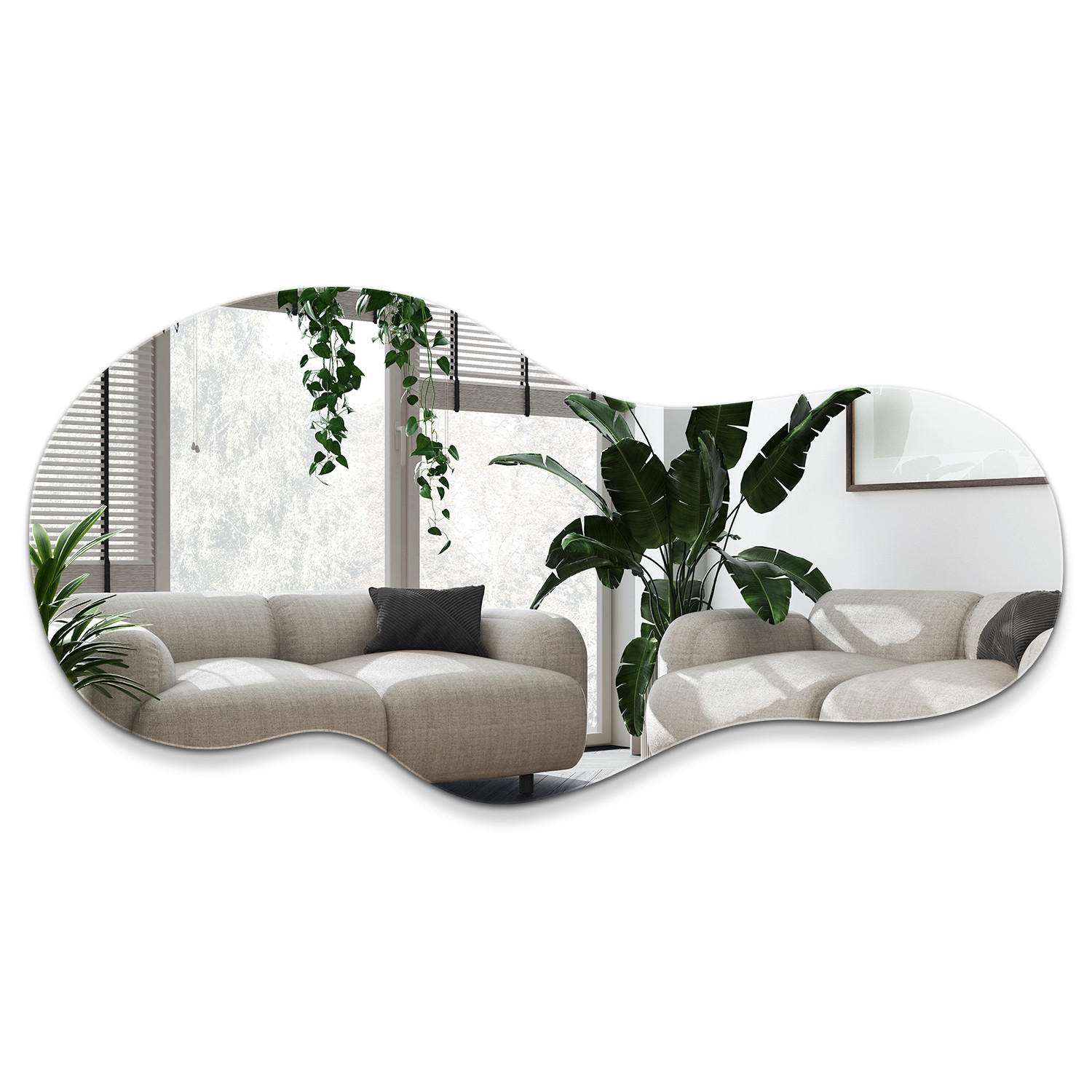 WANDSPIEGEL 50x100 cm asymmetrisch - Transparent, Glas (50/100/0.4cm) - ArtPrintCave