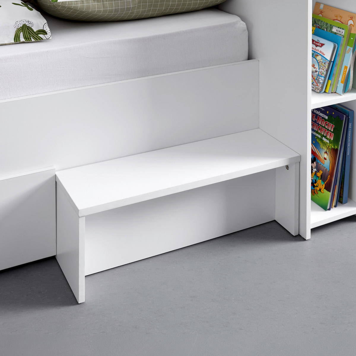 STAURAUMBETT Nika Weiß ca. 90 / 200 cm MDF - Weiß, Holzwerkstoff - Bessagi Kids
