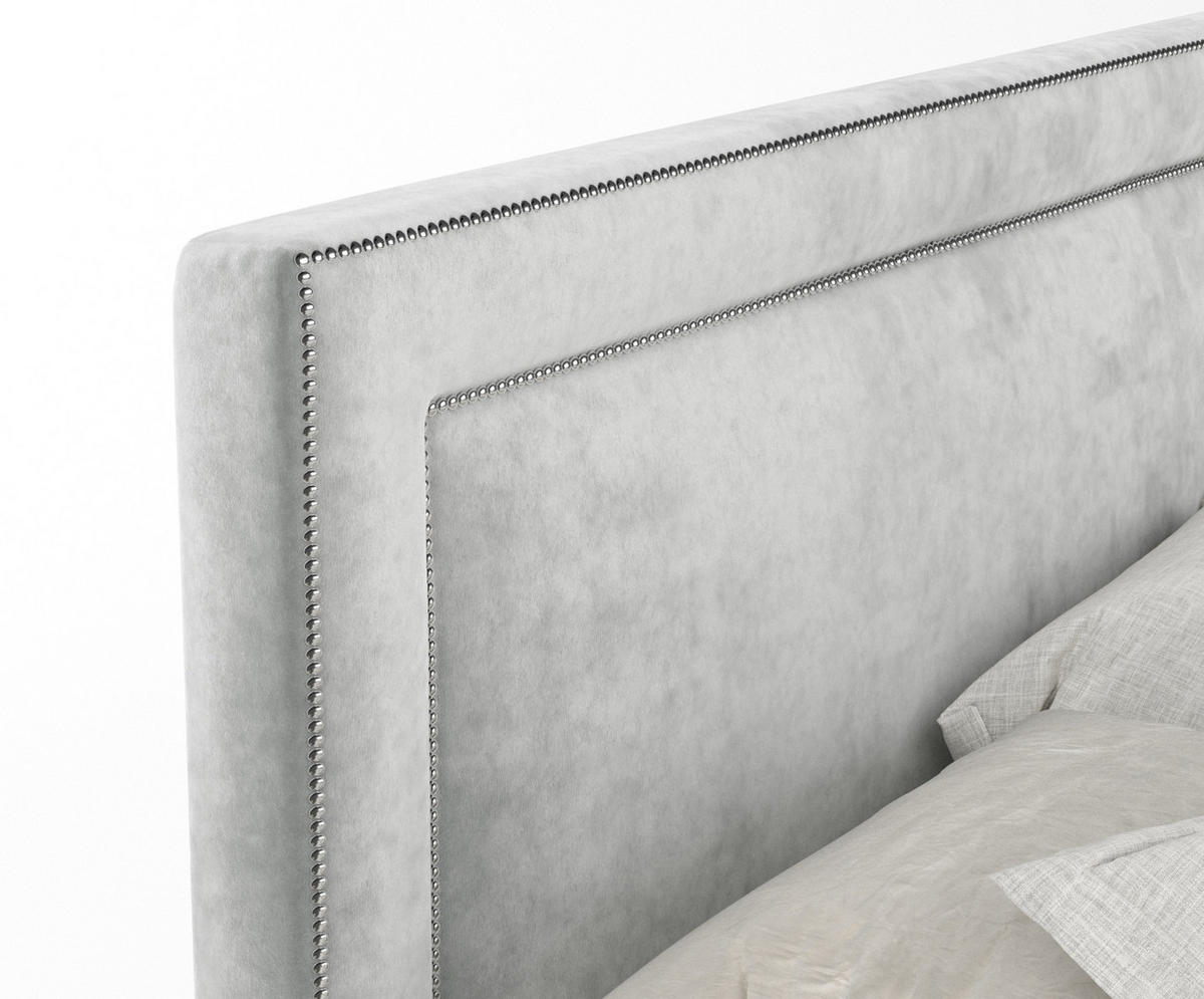 BOXSPRINGBETT Luxora Hellgrau 180/200 cm - Hellgrau/Schwarz, Holz/Holzwerkstoff (180/200cm) - Maison de Reve